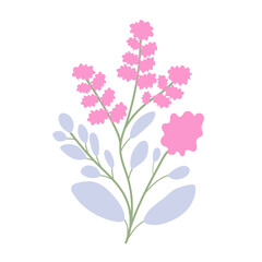 Decorative flower. Floral plant element for beautiful design. Simple form. Vector drawing.