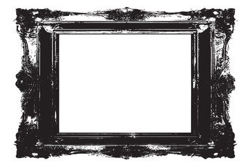 black traced horror grunge frame on white background, vector illustration background texture - obrazy, fototapety, plakaty