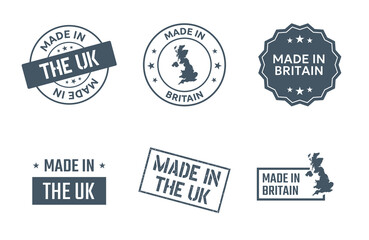 made in United Kingdom labels set, Great Britain product icons