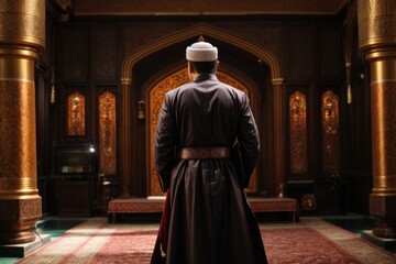 Naklejka premium Muslim warrior with a gun