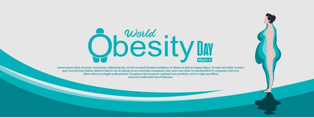 Vector illustration of World Obesity Day. - obrazy, fototapety, plakaty