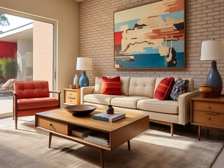 An inviting and comfortable space with a mix of textures and a warm color palette
