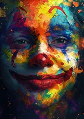 clown face paint for portrait or digital art