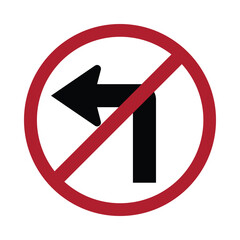 Navigate carefully with our Turn Left Restrict Traffic Sign icon. Communicate clear restrictions for enhanced safety. Perfect for web, app, and print projects
