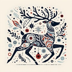 deer christmas decoration in scandinavian style