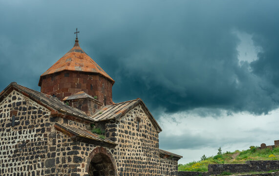 Sevanavank Monastery, located on a peninsula on the shore of Lake Sevan.