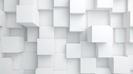 Abstract white cubes background. 3d render illustration. Square composition. Generative AI
