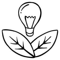 Green power - hand drawn icon