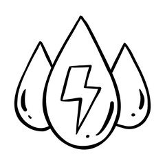 Hydropower - hand drawn icon