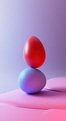 the eggs are red, blue and purple to look like the sunset