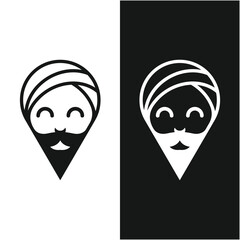 guru logo icon design vector illustration. logo suitable for man related product, yoga, knowledge and traveling agency