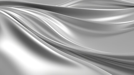 Closeup of rippled white silk fabric. 3d render illustration Generative AI