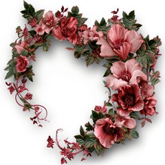 Fototapeta na wymiar Valentine's day frame made of flowers