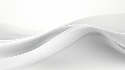 Abstract white background with smooth wavy lines. 3d render illustration Generative AI