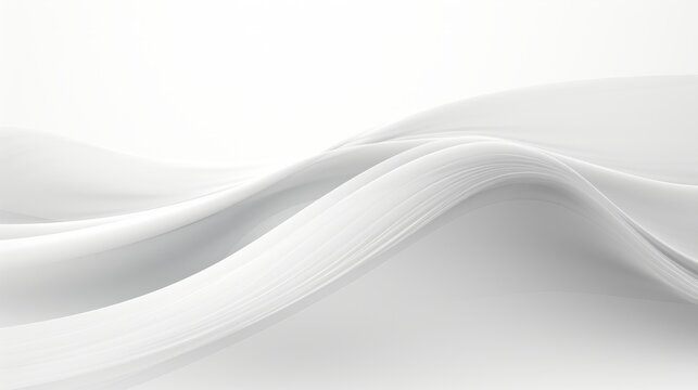 Abstract white background with smooth wavy lines. 3d render illustration Generative AI © Alex