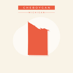 Vector illustration vector of Cheboygan map Michigan