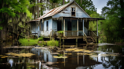 House on New Orleans Swamp