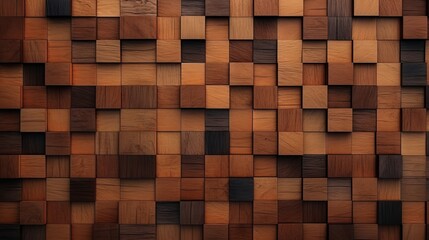 Wooden texture. Seamless square background. illustration. Generative AI