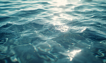 Water surface with light reflections and gentle waves, Generative AI