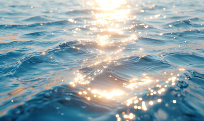Water surface with light reflections and gentle waves, Generative AI - obrazy, fototapety, plakaty