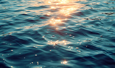 Water surface with light reflections and gentle waves, Generative AI - Powered by Adobe