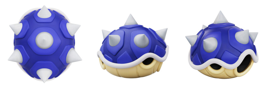 Turtle shell 3D illustration, video game enemy