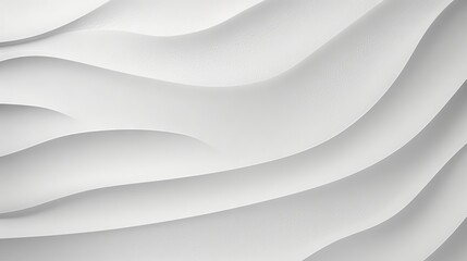 White abstract background with waves. 3d rendering, 3d illustration. Generative AI