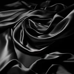 Foto op Plexiglas Patron de Textura enlosable sin bordes de Tela seda de color Negro © Oriol
