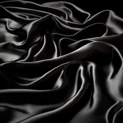 Foto op Plexiglas Patron de Textura enlosable sin bordes de Tela seda de color Negro © Oriol