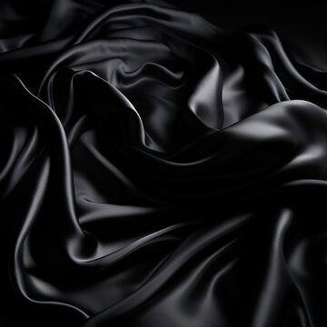 Patron de Textura enlosable sin bordes de Tela seda de color Negro