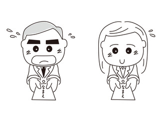 名刺を渡す新入社員