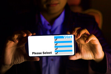 Smartphone voting Results Voting Participants with Hologram Technology Paper from Business...