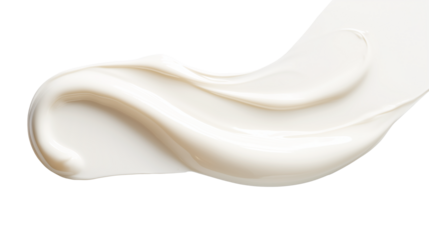 smear of cream texture on transparent background