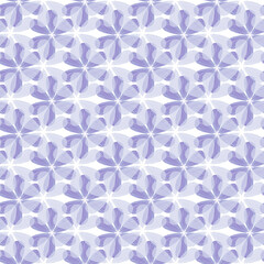 seamless floral monochrome pattern of abstract blue violet petals on transparent background for fabric design