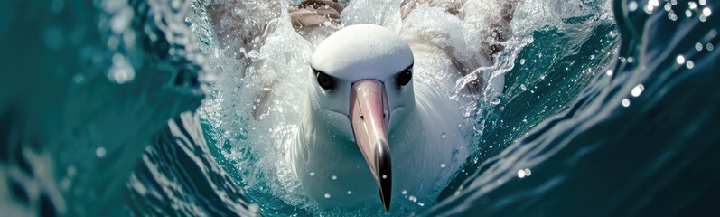 Albatros background . Banner - obrazy, fototapety, plakaty