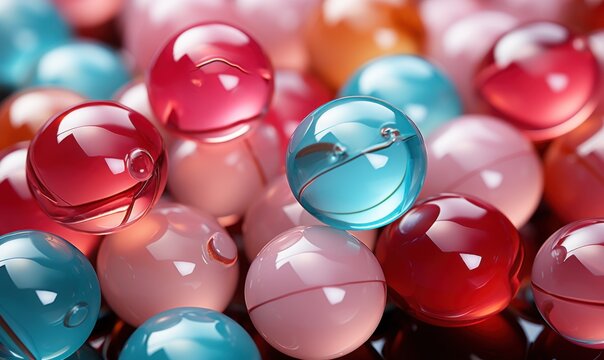Colorful pstel glass balls background