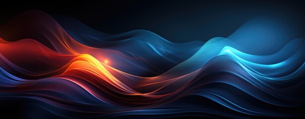Serene Blue Abstract Waves Flowing in Smooth Design.