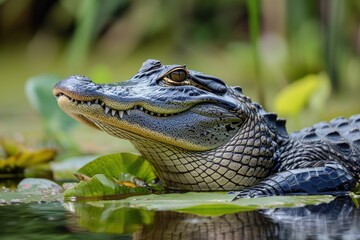 Fototapeta premium Close up of a crocodile