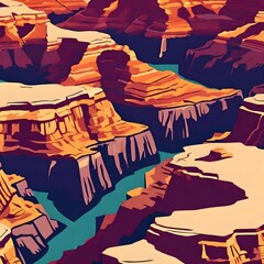 The grand canyon illustration ai generated 