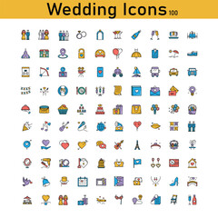 "Wedding Celebration Party Vector Icon Design"