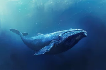 Foto op Plexiglas Blue whale illustration © kramynina