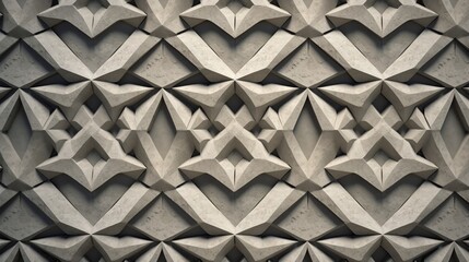 Close up of a wall made of paper with geometric pattern. Abstract background.