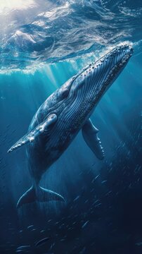 Blue Whale . Vertical Backgroudn 