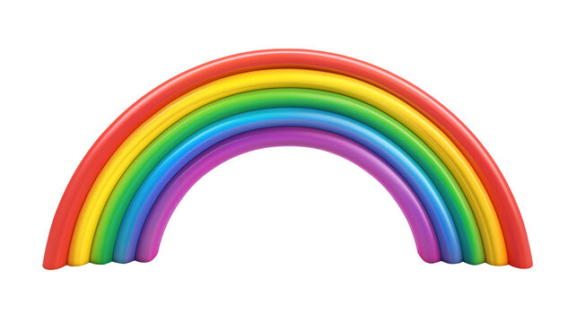 3d rainbow sticker on isolated transparent background