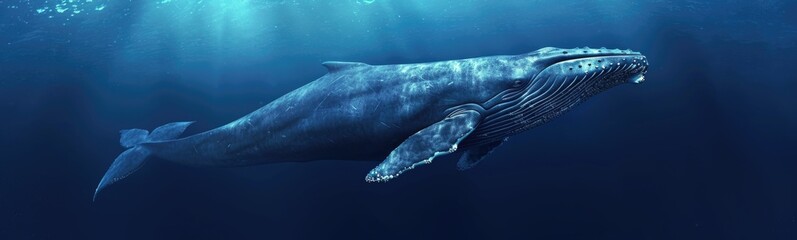 Naklejka premium Blue whale. Banner