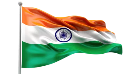 Foto op Plexiglas Indian flag isolated on transparent background, Generative ai. © Jyoti