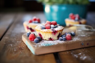 raspberry muffins with whole berries inside