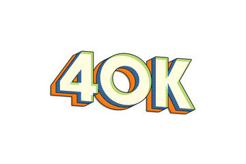 3d render 40K Followers PNG