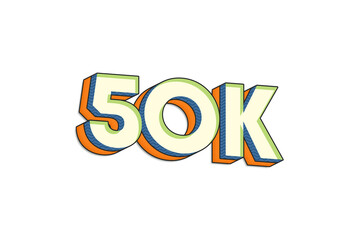 3d render 50K Followers PNG