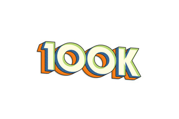 3d render 100K Followers PNG